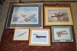 Robert Taylor, coloured print Spitfire together with four various others (5)