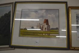 George Sear, St Benets Abbey on the Broads, watercolour, framed and glazed