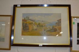 William J.Ferguson (British, b.1932), Port Messina, Italy, watercolour, signed, 28x47cm, framed
