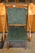 Small Edwardian mahogany framed folding campaign type chair