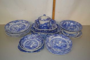 Quantity of Copeland Spode blue Italian table wares