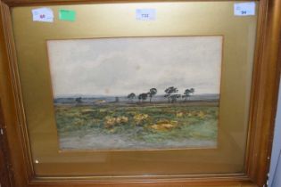 William Beattie Brown RSA (Scottish,1831-1909), pastoral landscape, watercolour, signed, framed