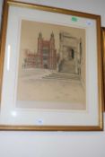 Cecil Aldin (1870-1935), Eton Chapel, photolithograph, signed and numbered 94 in pencil, 33x43cm,
