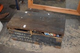 Wooden tool box and contents