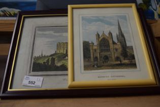 View of Norwich Castle, Norwich Cathedral and a decorative tile of St Cuthlac (3)
