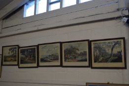 Six assorted hunting prints, framed and glazed