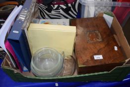 Mixed Lot: Writing slope, albums, glass dishes etc