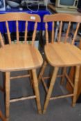Pair of pine bar stools