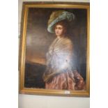 Portrait of a lady, oil on canvas in gilt frame