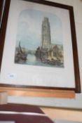 Boston Church, reproduction print, framed and glazed