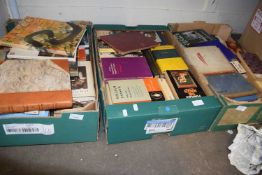 Three boxes of books, assorted topics