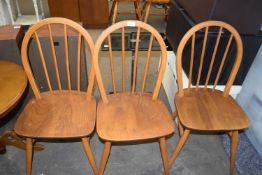 Three Ercol style kitchen chairs