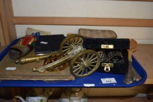 Mixed Lot: White metal wares, novelty cannon, picture frames and other items