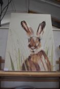 Canvas style print of a hare