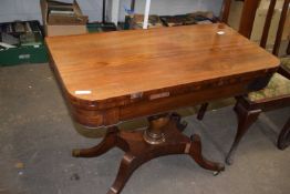 Fold over mahogany pedestal tea table