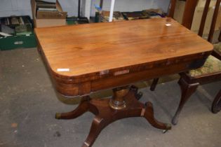 Fold over mahogany pedestal tea table