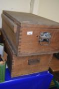 Two wooden tool boxes
