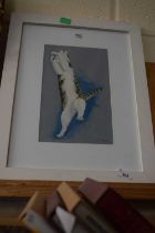 Landscape watercolour and study of a cat (2)