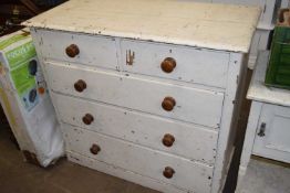 A Victorian painted pine five drawer chest