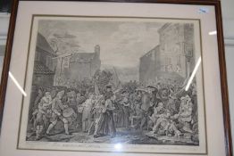 After William Hogarth, To His Majesty The King of Prussia, monochrome engraving, framed and glazed