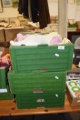 Three boxes of assorted childrens toys and crafting books