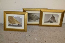 Group of three modern yachting prints