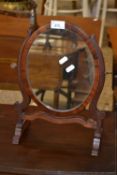 Small oval mahogany framed dressing table mirror