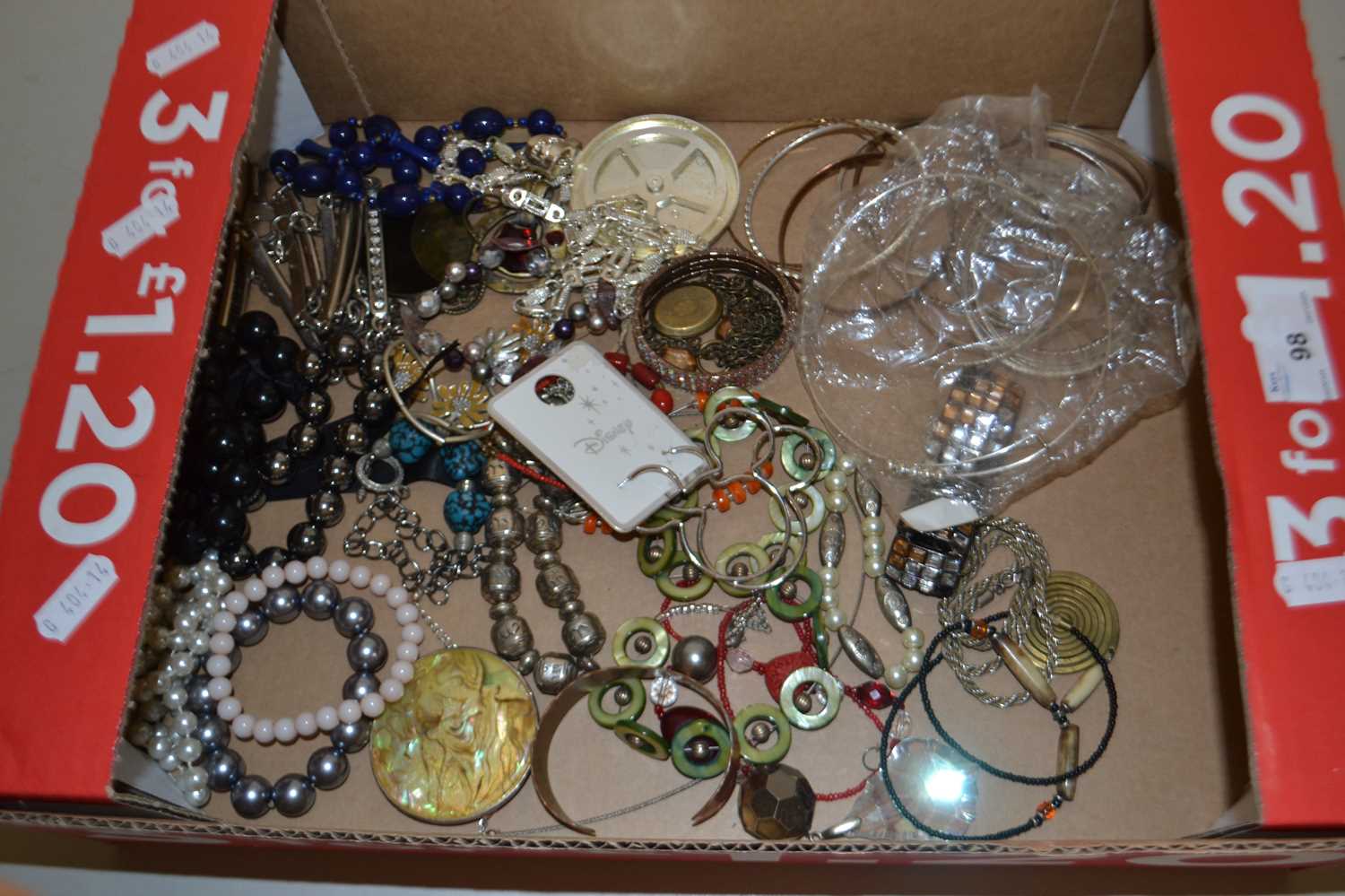 Box of assorted costume jewellery