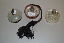 Three vintage glass perfume atomisers