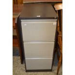 Three drawer metal filing cabinet