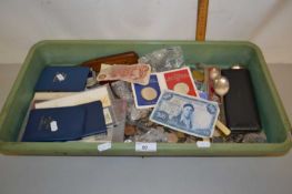 Large box of various assorted world coinage presentation packs etc