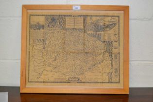 Black and white framed map of Norfolk