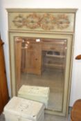 A reproduction Georgian style rectangular bevelled wall mirror with gilt highlighted frame