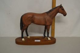 Beswick Connoisseur model racehorse Najinski winner of the triple crown 1970 on a wooden plinth base