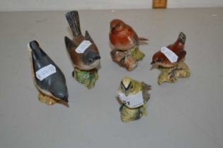 Collection of five various Beswick birds