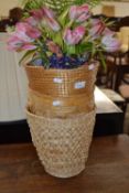 Mixed Lot: Fake flowers, waste paper baskets etc