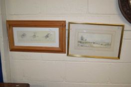 Mixed Lot: Charles Frederick Rump watercolour study of a river scene together with a small study