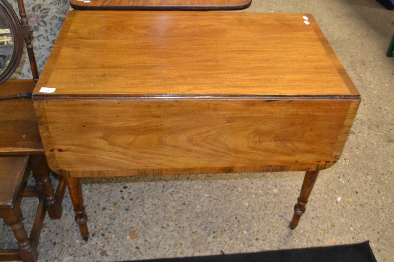 19th Century mahogany drop leaf Pembroke table on turned legs