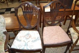 Pair of shield back dining chairs