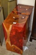 Pair of wood and polished resin occasional tables or stands