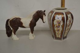 Modern Oriental vase together with a composition model of a horse (2)