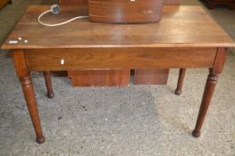 Late Victorian oak table on turned legs