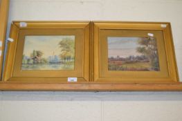 Charles Frederick Rump two studies of rural scenes, gilt framed