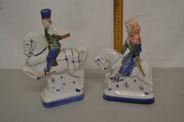 A pair of Rye pottery figures