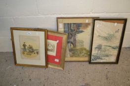 Mixed Lot: Assorted pictures to include a study of Clare Bridge, Cambridge and others