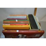 Box of assorted books, local interest together with an album of various assorted postcards and