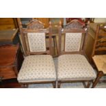 Pair of late Victorian upholstered dining chairs