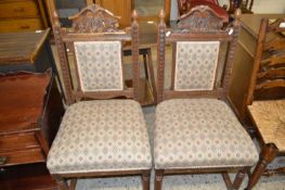 Pair of late Victorian upholstered dining chairs