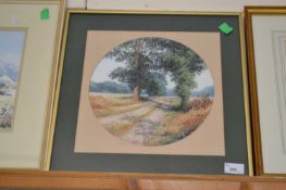Liz Hubbard, The Weavers Way, needlework study, framed and glazed