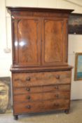 Georgian mahogany secretaire bookcase cabinet
